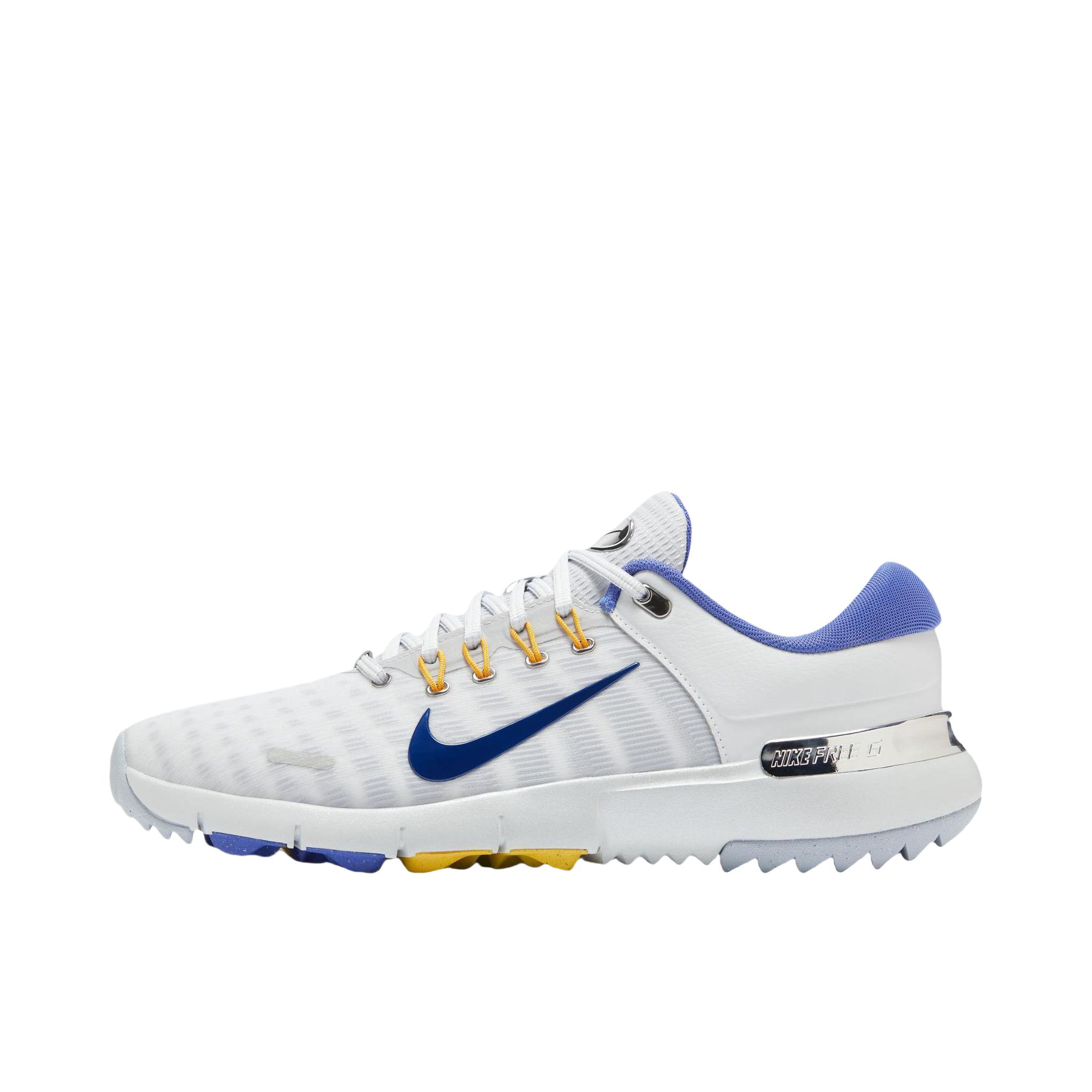 推荐商品：Nike Free Golf 防滑耐磨 透气 缓震 高尔夫鞋 白金色/大学金/狼灰/宇宙蓝