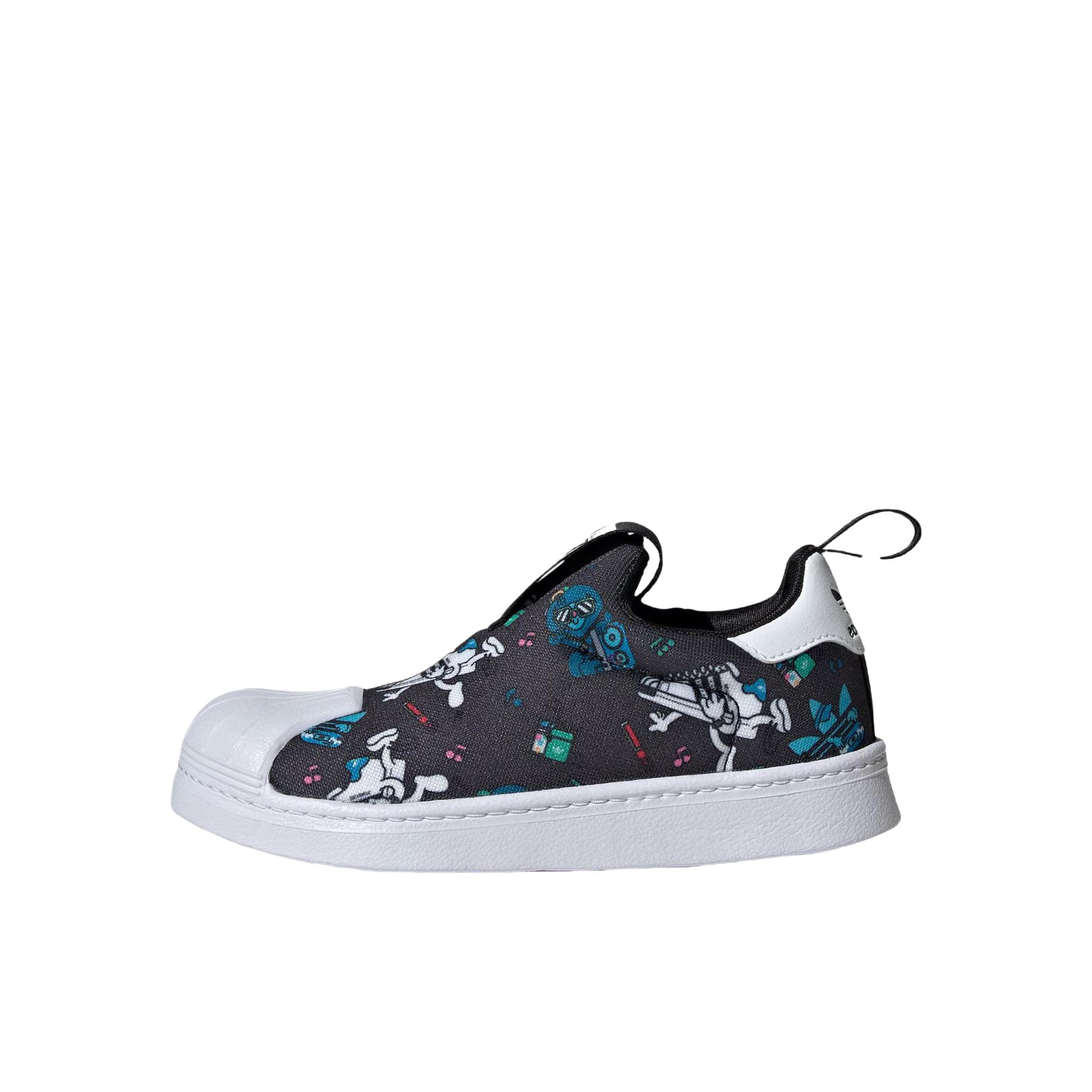 推荐商品：adidas Originals Superstar 360 一脚蹬 软底 贝壳头 板鞋儿童 小童/正黑/白色