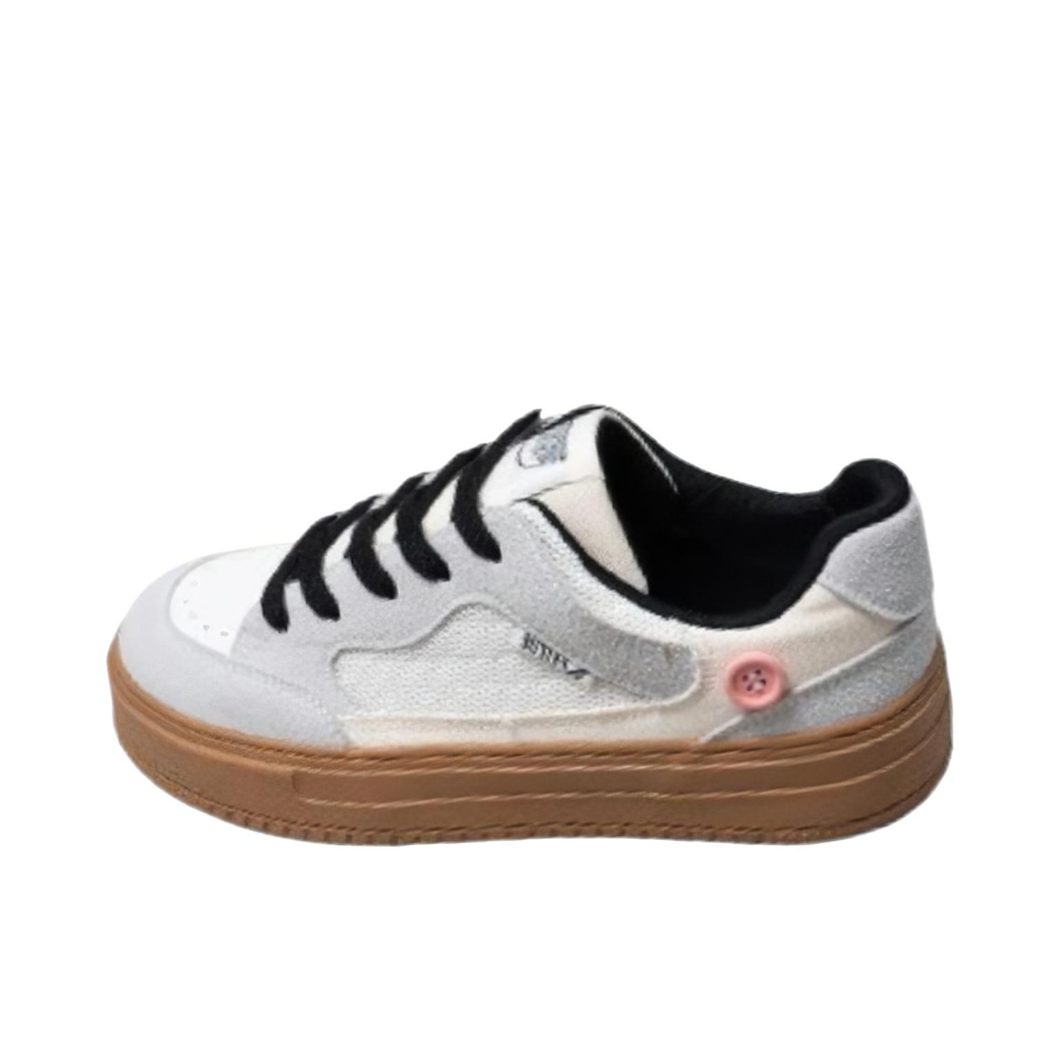 推荐商品：飞跃 复古 厚底 增高 日系 网面 帆布鞋 米色/灰色