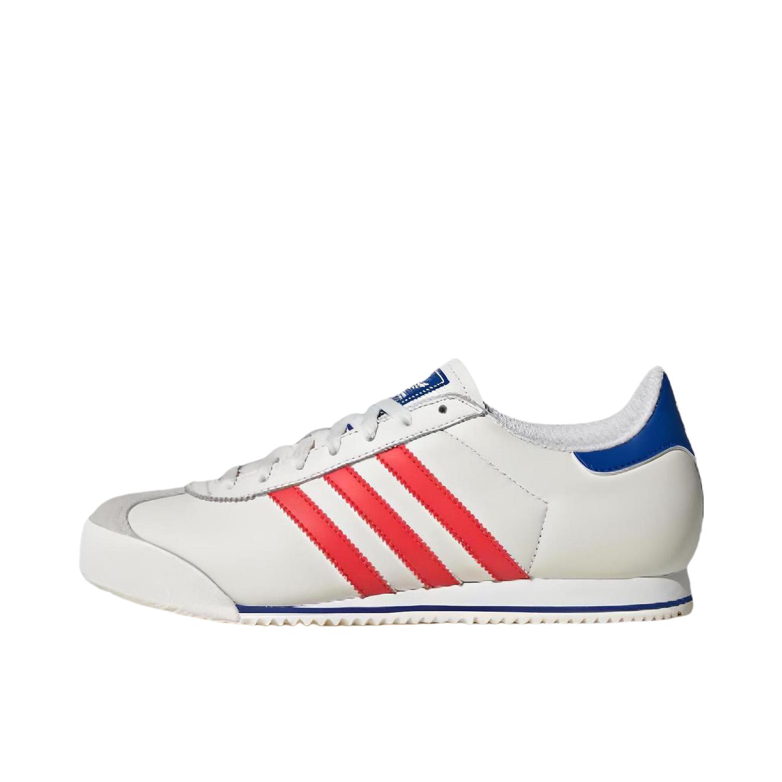 推荐商品：adidas Originals KICK 合成革 舒适透气 减震 防滑耐磨 简约复古 薄底 T头鞋 运动休闲鞋 白色/红色/蓝色
