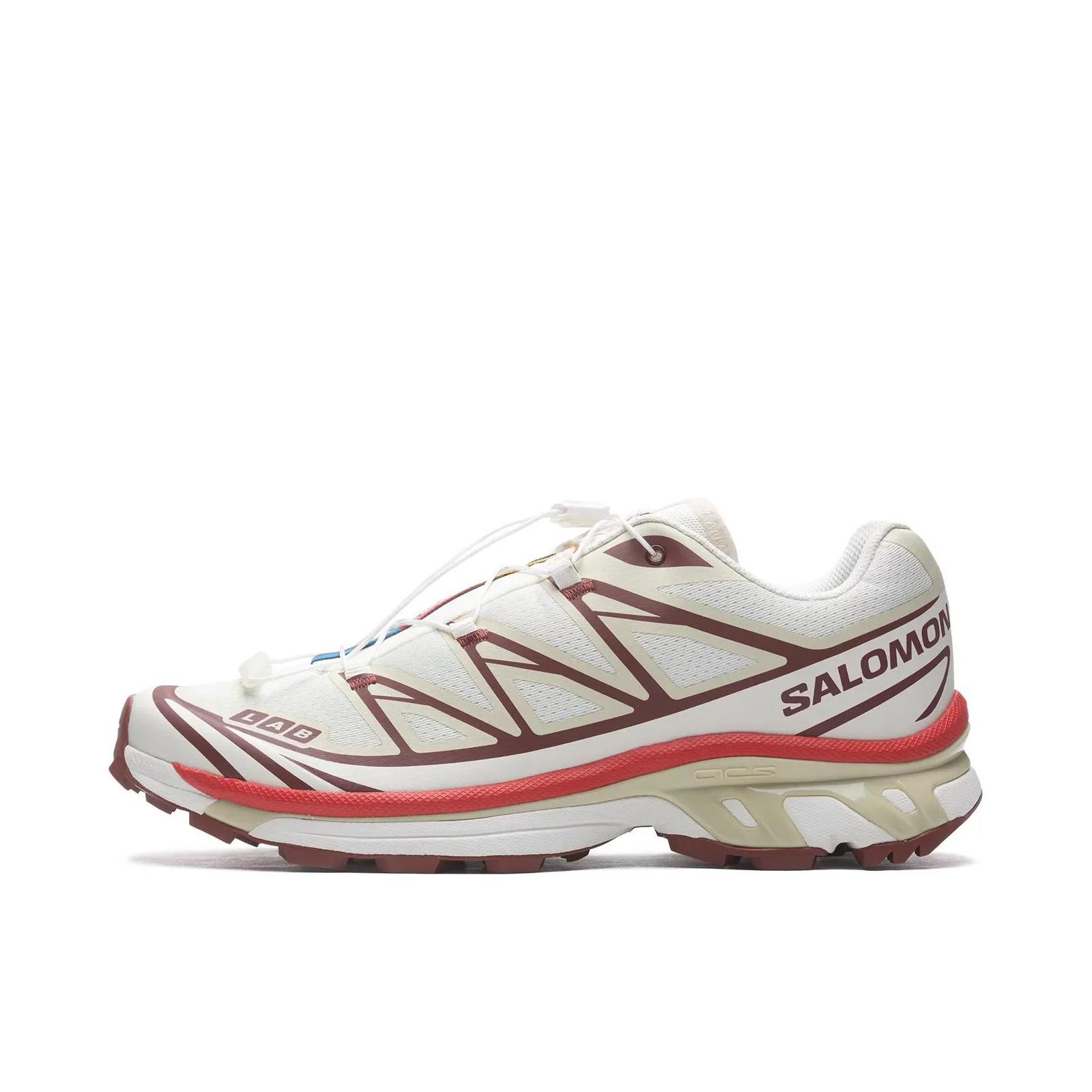 推荐商品：Salomon/萨洛蒙 XT-6 户外休闲鞋 越野跑鞋 织物复古机能透气网布支撑防水包裹性 网面/米白色