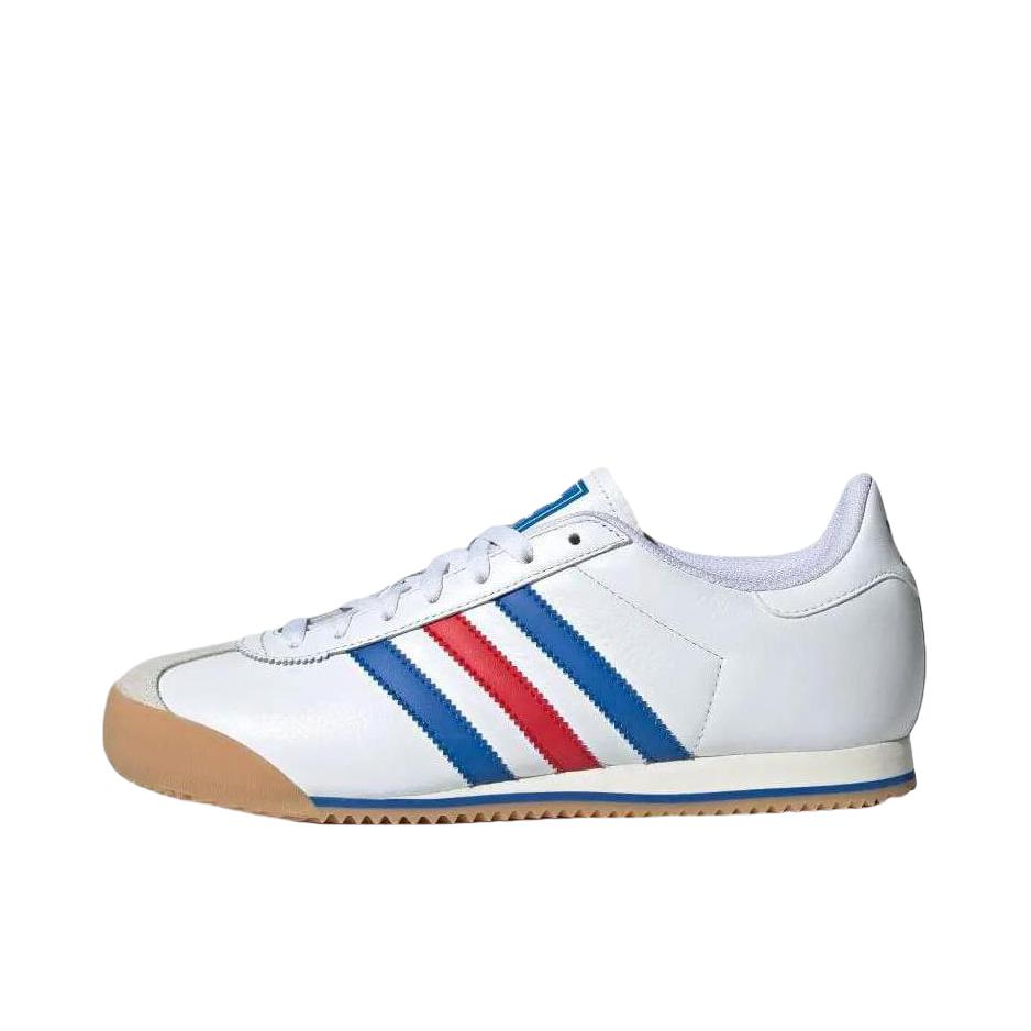 推荐商品：adidas Originals KICK 合成革 舒适透气 减震 防滑耐磨 简约复古 薄底 T头鞋 运动休闲鞋 白色/蓝色