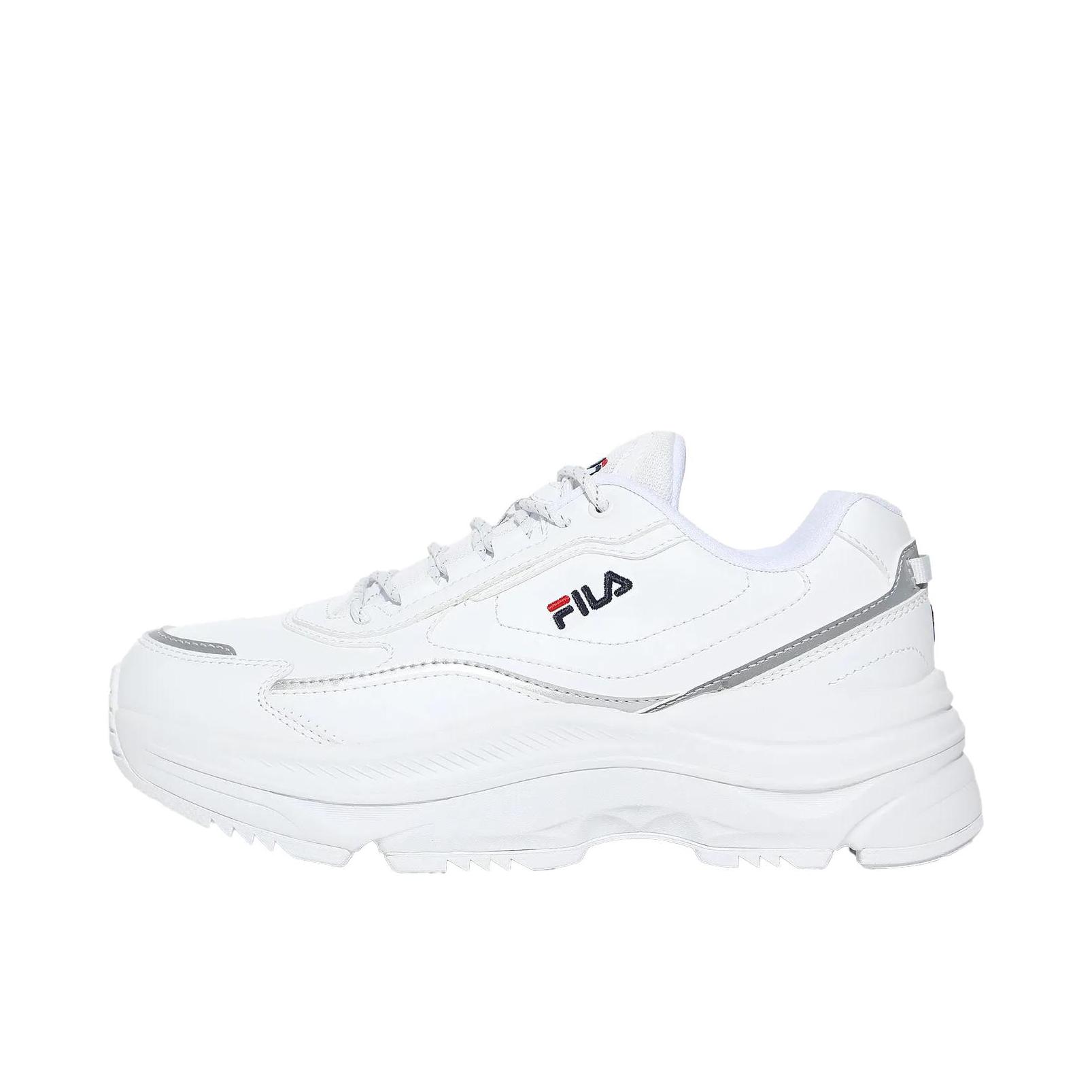 推荐商品：FILA/斐乐 防滑 韩版 舒适 运动休闲鞋 1RM02850G 白色/黑色