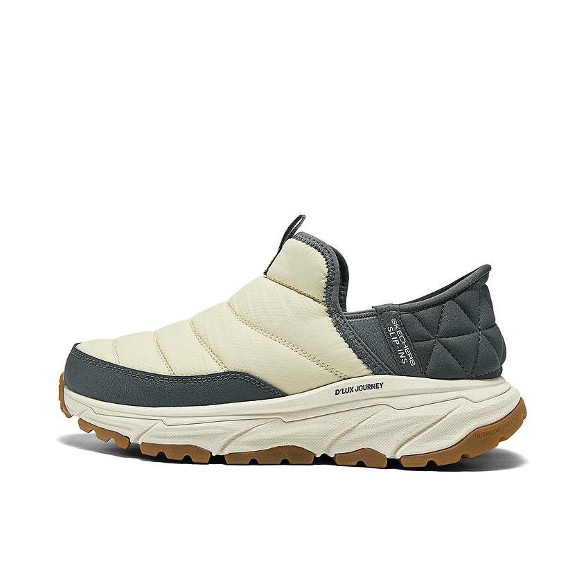 推荐商品：Skechers/斯凯奇 D'LUX Journey 户外 防滑耐磨 加厚保暖 透气缓震 防泼水 棉鞋 运动休闲鞋 女款/自然色/灰色