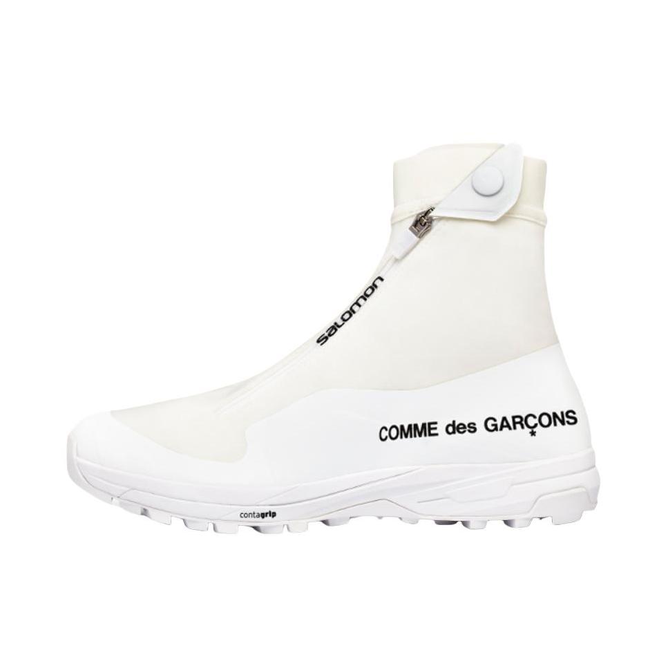 推荐商品：Salomon/萨洛蒙 S-Lab Alpine Modular 2 专业竞速 轻量骑行 防滑耐磨 轻便 越野 跑鞋 CDG联名/高帮/白色