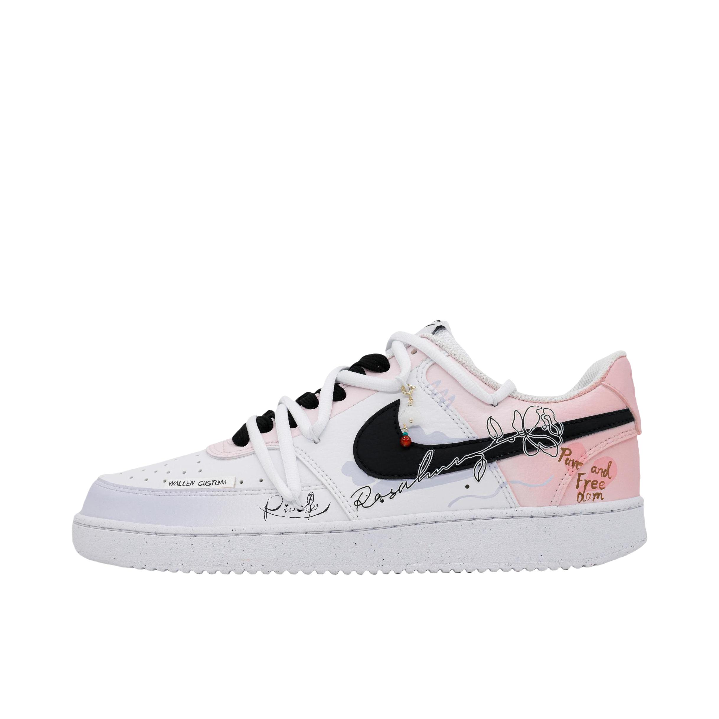 推荐商品：【定制球鞋】 Nike Court Vision 1 板鞋 防水美式简约防滑减震复古 戴安娜玫瑰