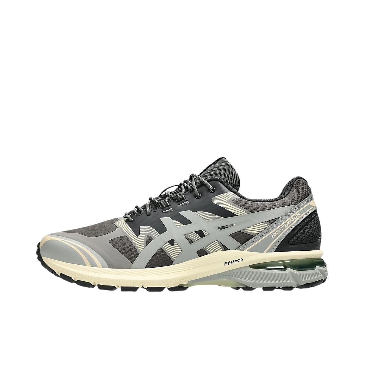 推荐商品：Asics/亚瑟士 Gel-Terrain 跑鞋 简约复古舒适百搭防滑耐磨网布透气轻便慢跑 黑色/灰色