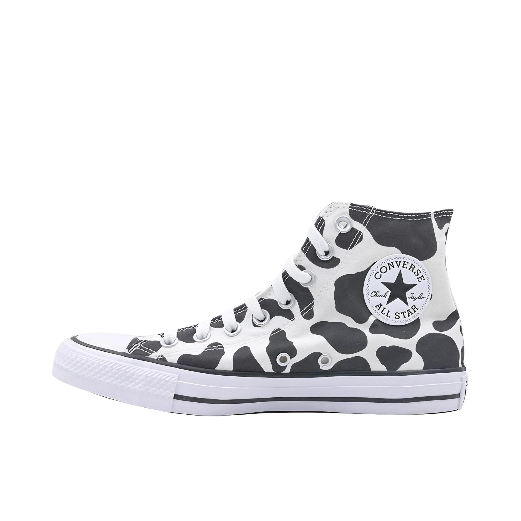 推荐商品：Converse/匡威 Chuck Taylor All Star 帆布鞋 常青款轻便防滑耐磨百搭复古圆头减震贴合高帮 黑白奶牛/迷彩