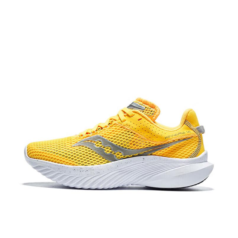推荐商品：Saucony/索康尼 Kinvara 菁华 14 轻量 缓震 网面透气 防滑耐磨 跑鞋 黄色/黑色