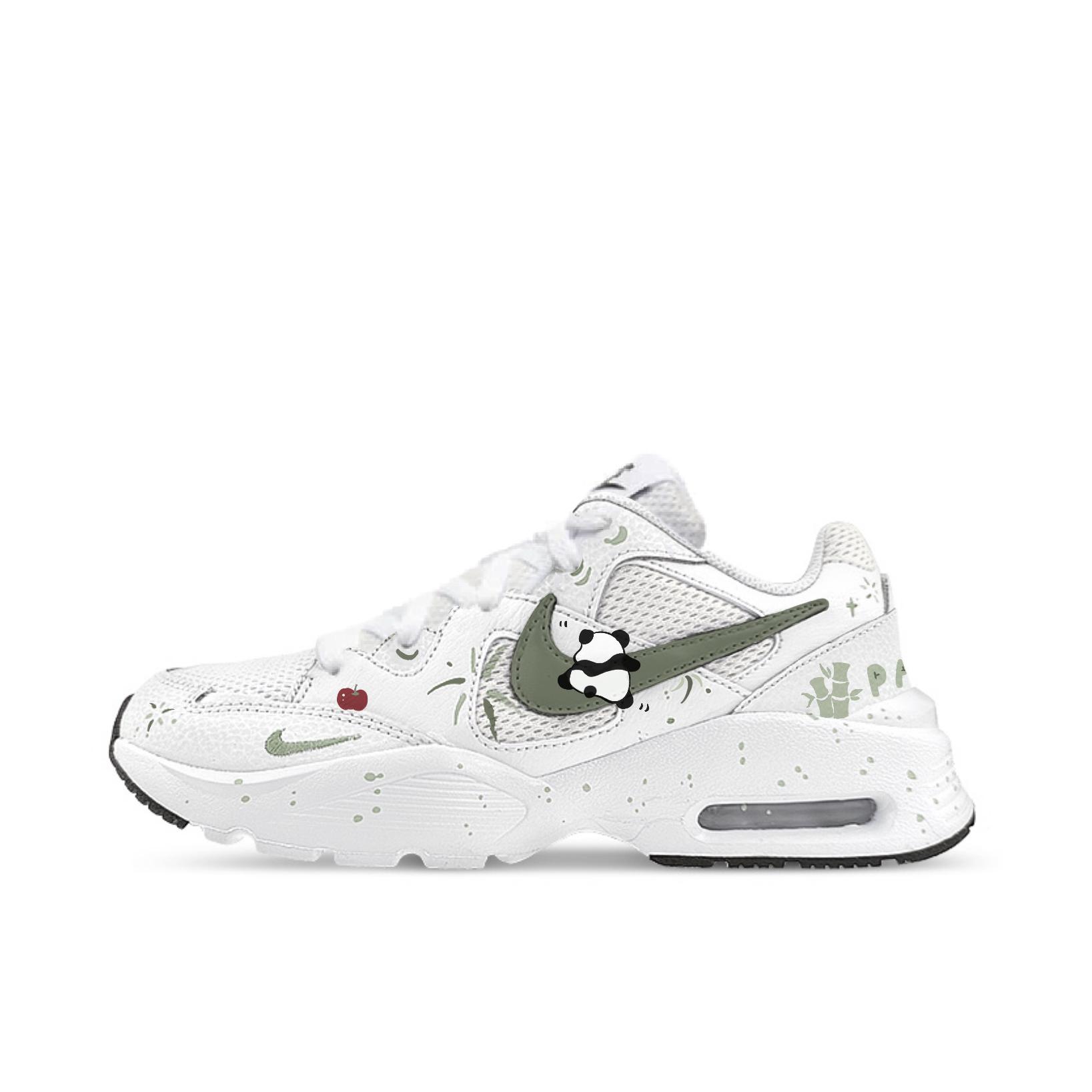推荐商品：【定制球鞋】Nike Air Max Fusion 支撑 做旧 防滑耐磨 网布透气 防水 织物 时尚潮流 复古休闲 运动风 气垫 脏脏鞋 跑鞋 女款/熊猫竹子