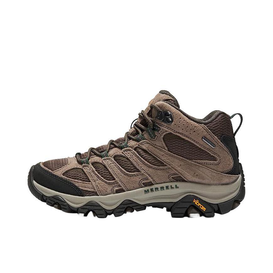 推荐商品：Merrell/迈乐 MOAB 3 中帮 缓震轻量 抓地 防水 防滑 透气 牛皮 圆头 登山 徒步鞋 中帮/灰色/深兰