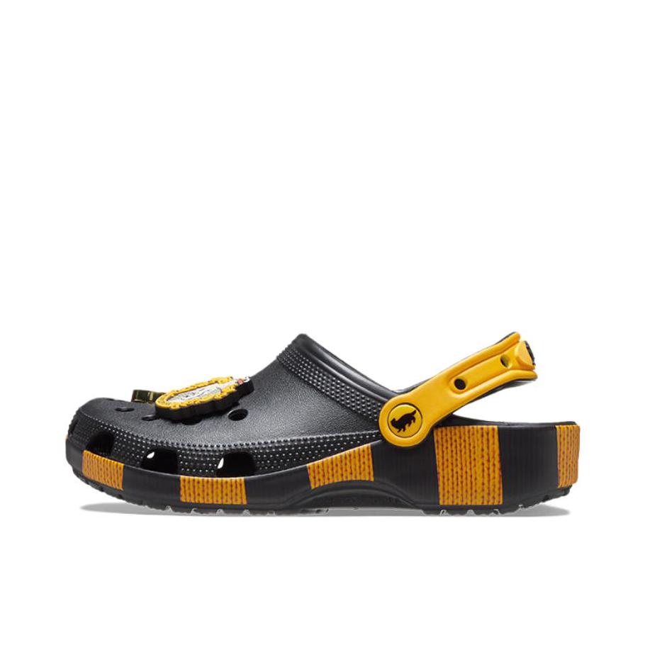 推荐商品：Crocs/卡骆驰 Classic Clog 哈利波特 圆头 包头 经典 学院 一脚蹬 凉鞋 黑色/黄色