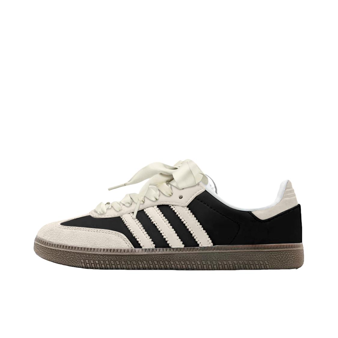 推荐商品：【定制球鞋】 adidas Originals Samba Vlad 板鞋 轻松脚感平跟防滑耐磨复古织物合成革 奶油小熊黑米白