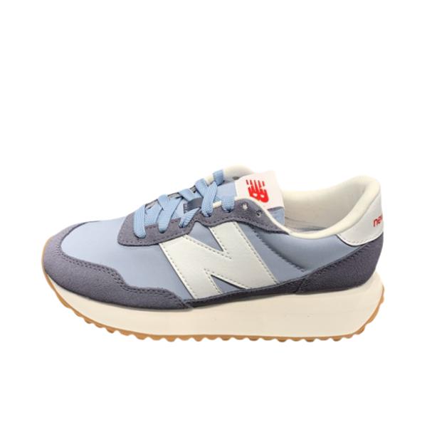 推荐商品：New Balance 237 跑鞋 减震透气防滑耐磨轻便潮流复古织物 低帮/D宽/蓝色/白色 