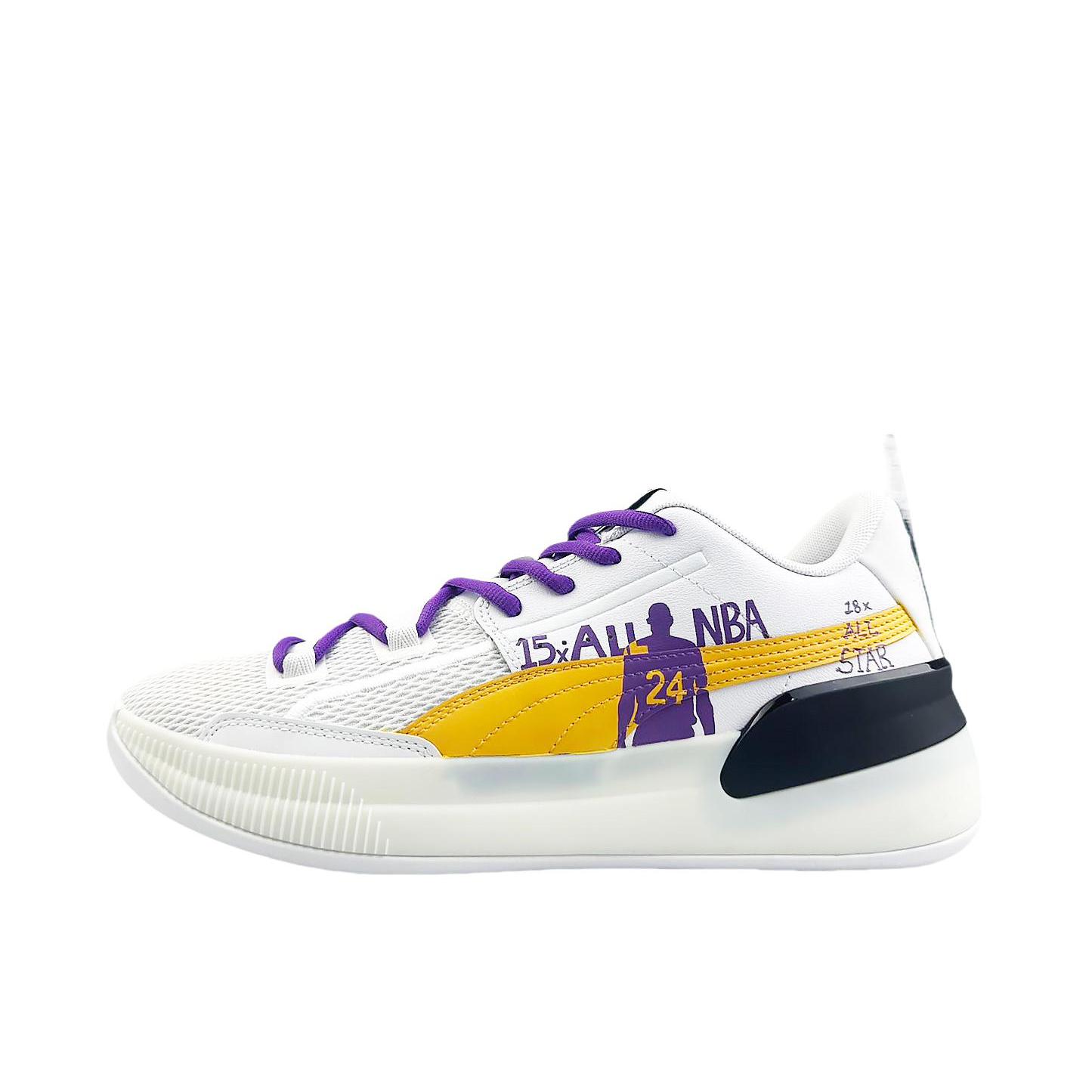 推荐商品：【定制球鞋】Puma/彪马 Clyde Hardwood Team 缓震透气 支撑 防水 防滑耐磨 舒适回弹 篮球鞋 湖人24号