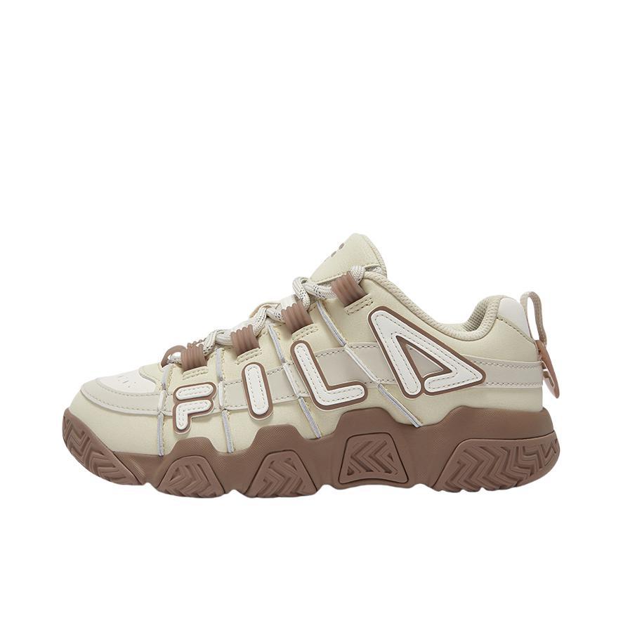 推荐商品：FILA/斐乐 BARRICADE 防滑 低帮 复古 厚底 篮球鞋 女款/冻露黄/雨朦灰色