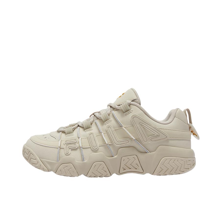 推荐商品：FILA/斐乐 BARRICADE 低帮 复古 系带 篮球鞋 燕麦色/热带黄 