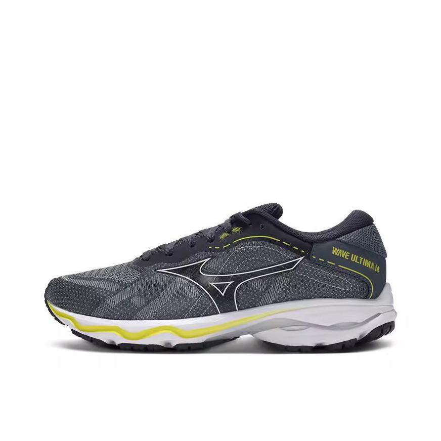 推荐商品：Mizuno/美津浓 Wave Ultima 14 缓震回弹 防滑耐磨 稳定舒适 运动慢跑 跑鞋 灰色/白色/黄色