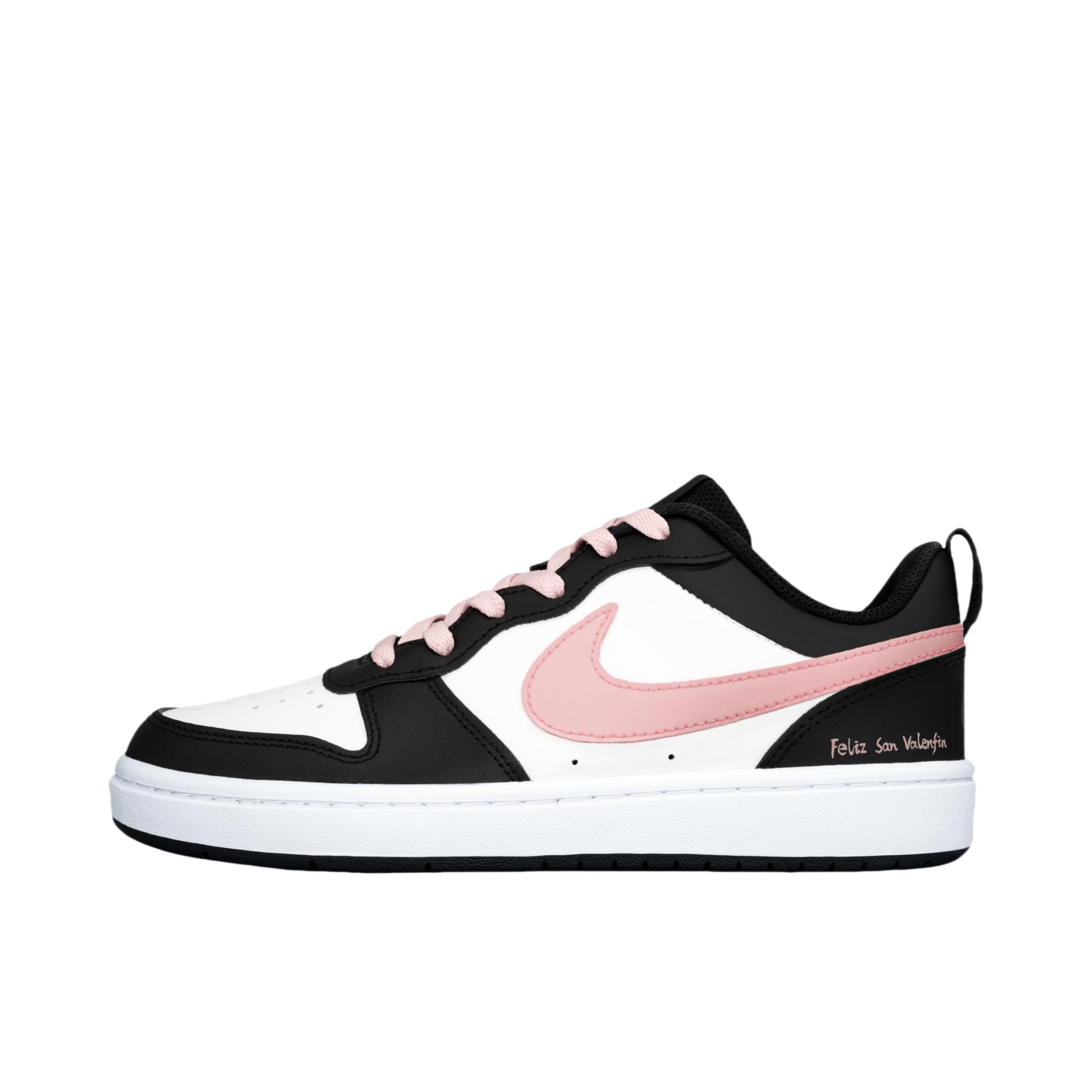 推荐商品：【定制球鞋】 Nike Court Borough 2 板鞋 包裹性增高减龄解构风合成革美式防滑复古轻便 GS/元气盈盈