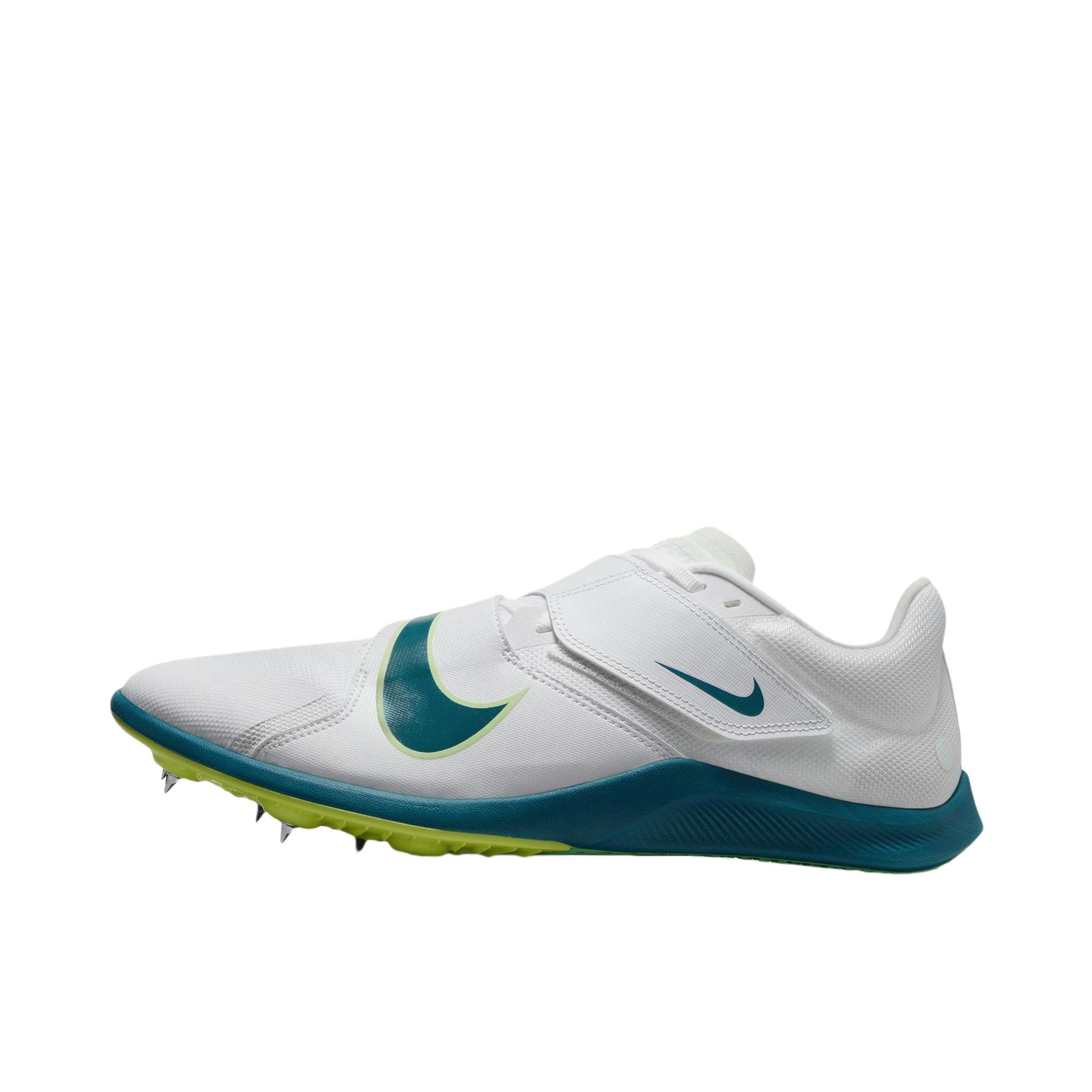 推荐商品：Nike Zoom Rival Jump 专业比赛 减震防滑 防水 耐磨 支撑 织物 田径 训练鞋 白色/微绿/荧光黄/亮杉木绿