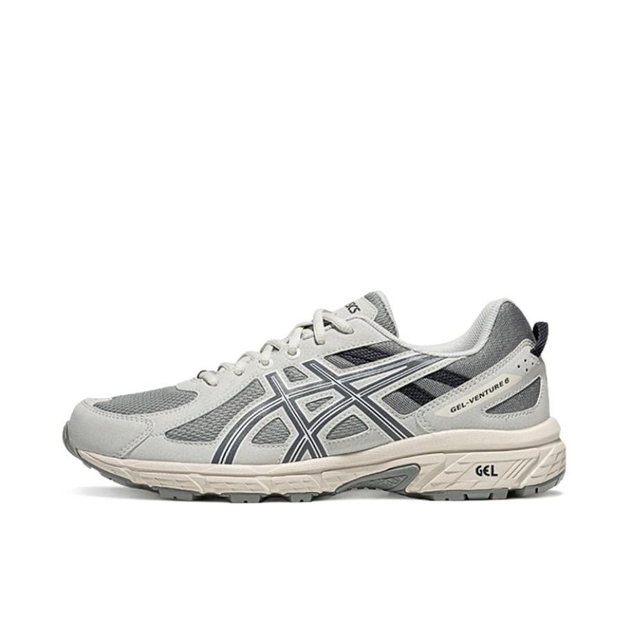 推荐商品：Asics/亚瑟士 Gel-Venture 6 跑鞋 防滑耐磨缓冲抓地减震回弹透气复古越野 灰色/白色