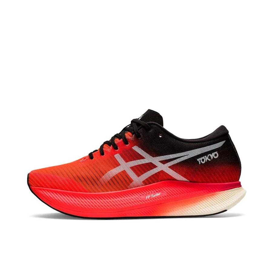 推荐商品：Asics/亚瑟士 Metaspeed Sky 跑鞋 碳板竞速防滑耐磨轻便网布透气缓震回弹织物支撑马拉松 红色/黑色