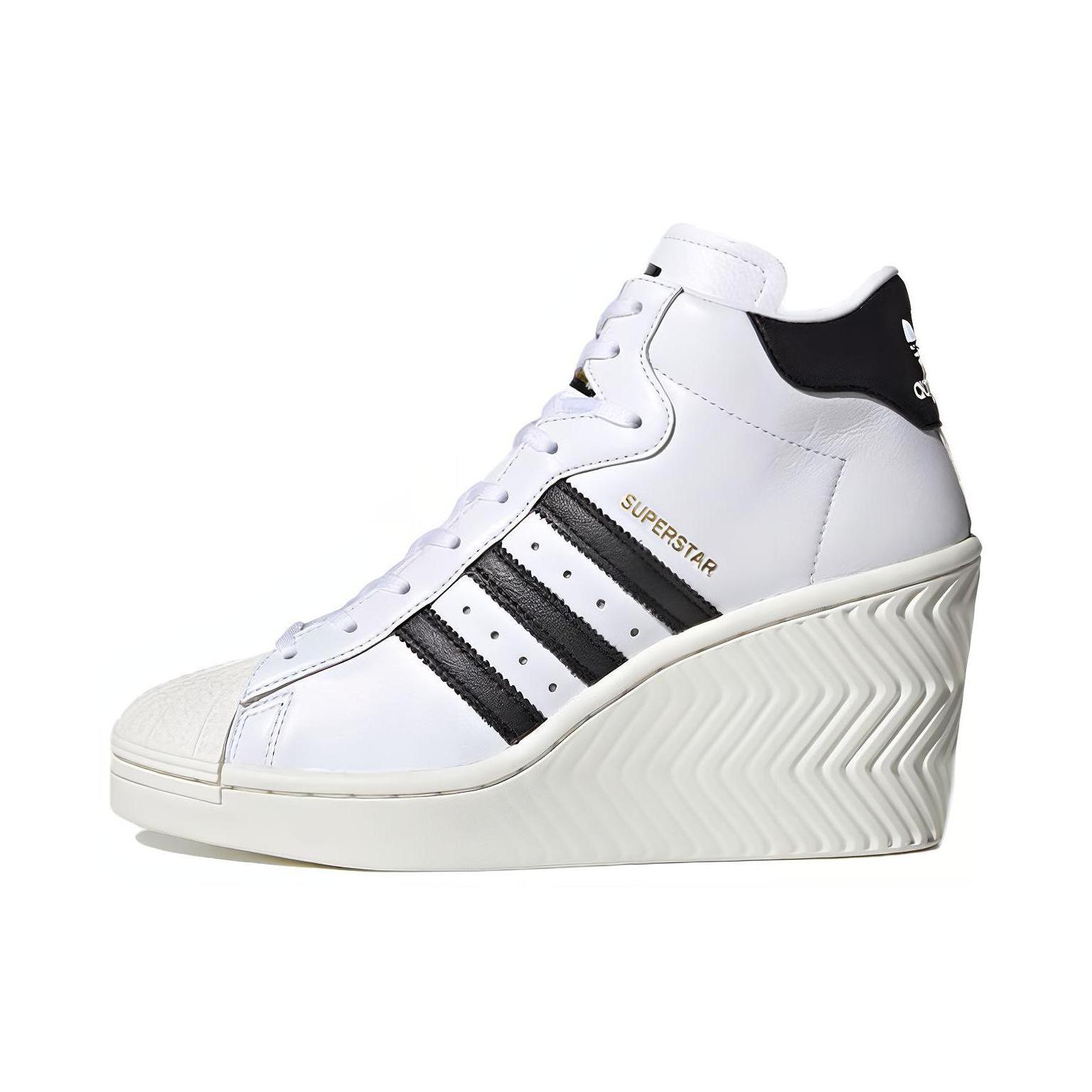 推荐商品：adidas Originals Superstar Ellure 防滑耐磨 透气 时尚 运动休闲鞋 增高鞋 白色/黑色