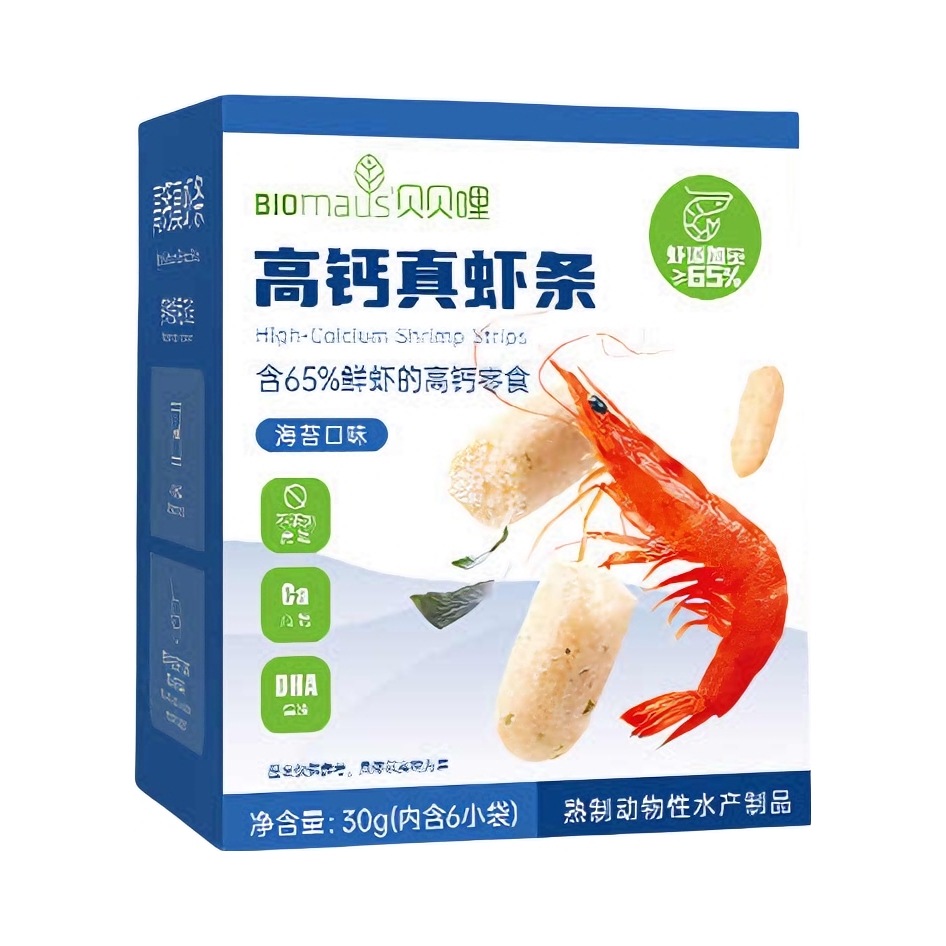 推荐商品：贝贝哩/BIOmaus 宝宝虾条无添加蔗糖儿童零食手指饼干