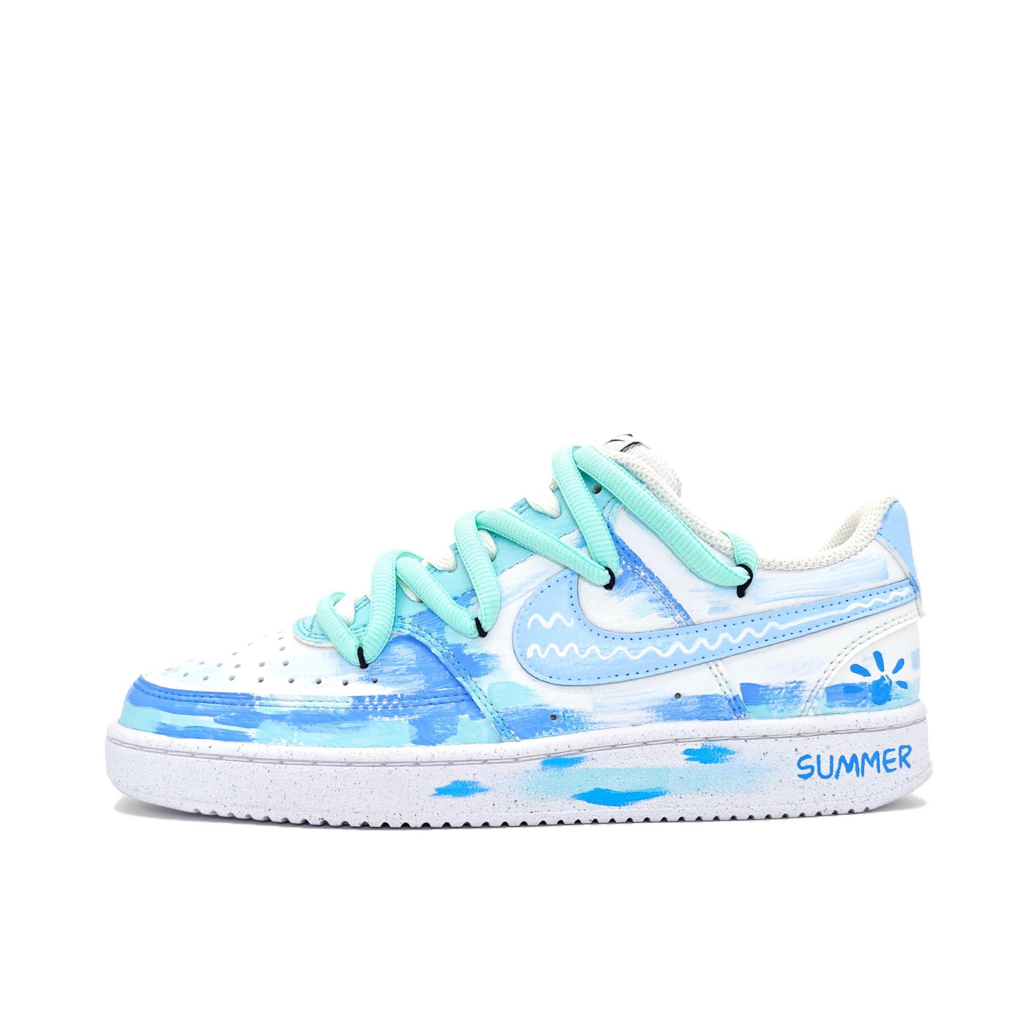 推荐商品：【定制球鞋】 Nike Court Vision 1 板鞋 防水美式简约防滑减震复古 仲夏之海
