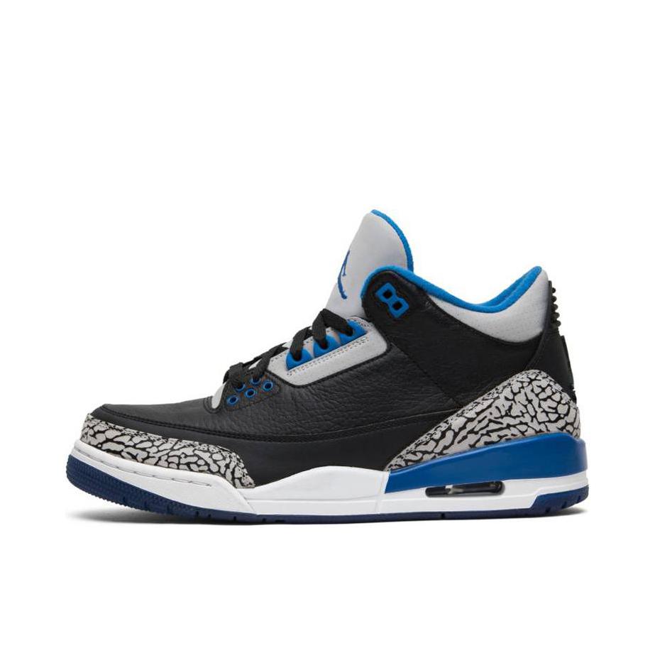 推荐商品：Air Jordan 3 运动休闲鞋 潮流复古抓地支撑缓震合成革圆头 Sport Blue 蓝水泥