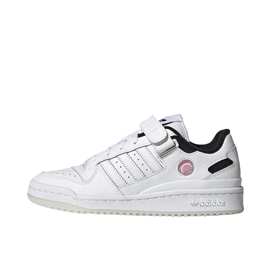 推荐商品：adidas Originals Forum 板鞋 轻便复古防滑时尚魔术贴篮球风薄底包裹性 米白色/黑色