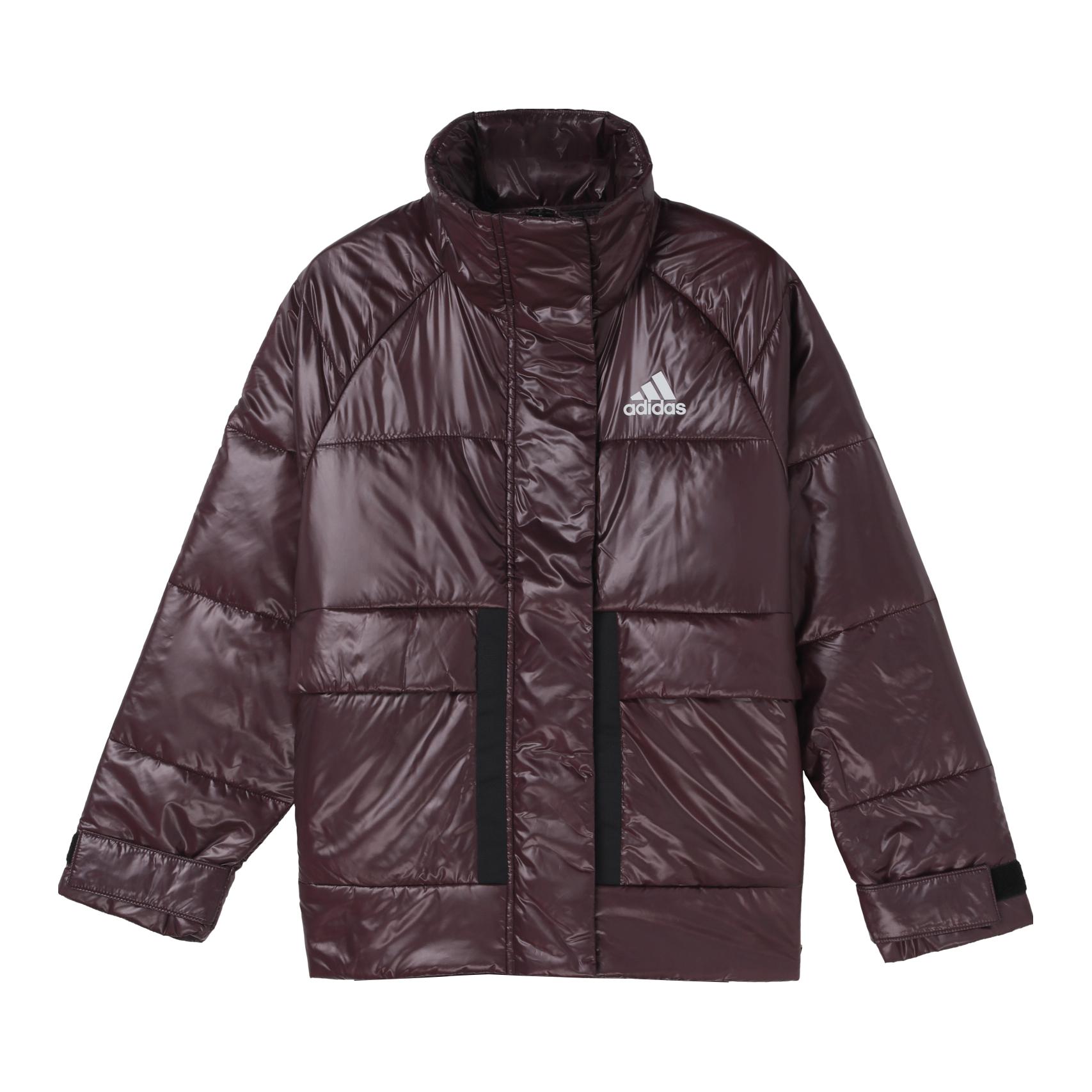 adidas 亮面防风保暖立领棉服 男女同款 FT2549