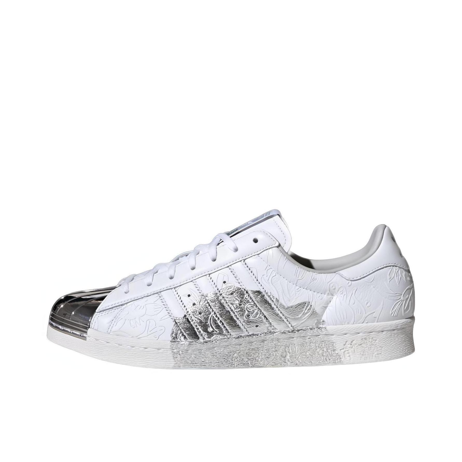 推荐商品：adidas Superstar 80s 板鞋 贝壳头复古防滑耐磨防水减震运动 韩美林联名/白色/银色