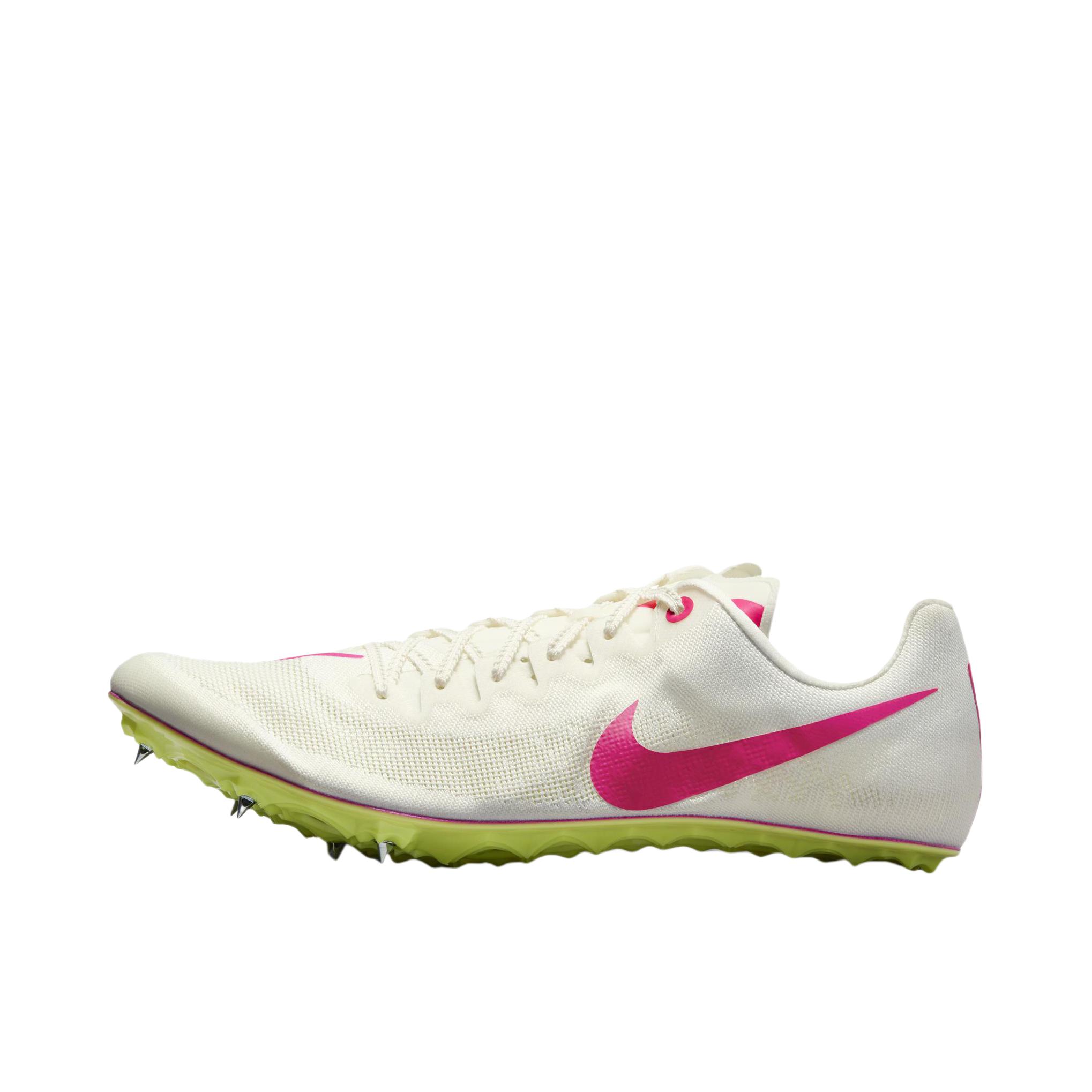 推荐商品：Nike Zoom Ja Fly 4 钉鞋 跑鞋 田径竞速短跑训练防滑耐磨舒适减震 白色/粉色