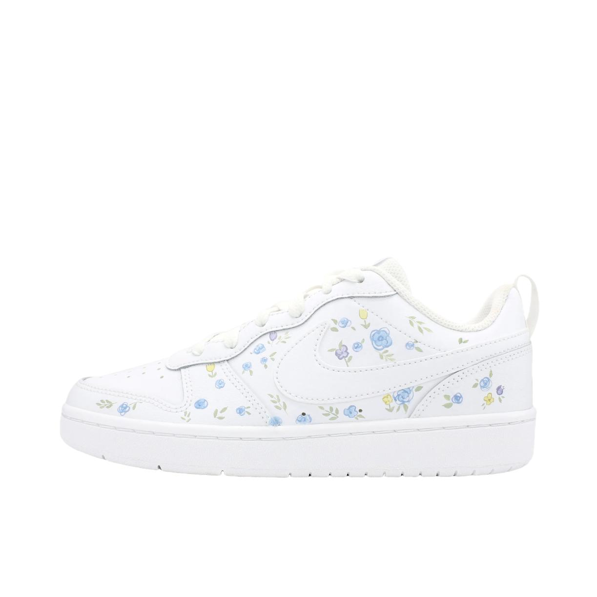 推荐商品：【定制球鞋】 Nike Court Borough 2 板鞋 包裹性增高减龄解构风合成革美式防滑复古轻便 GS/漫香花语