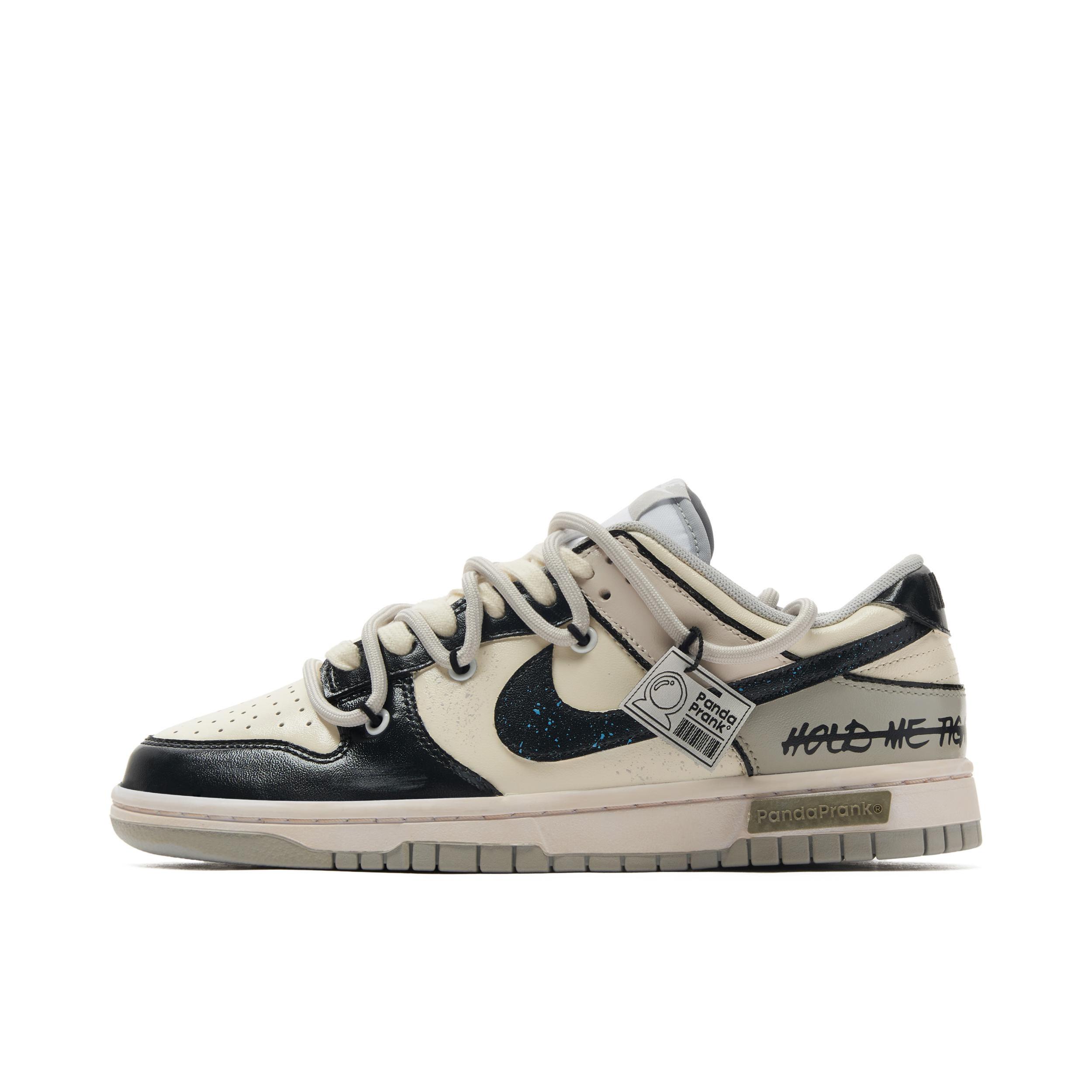 推荐商品：【定制球鞋】 Nike Dunk 板鞋 平跟系带防滑耐磨做旧高街简约百搭潮流复古美式 星际迷航/黑色/白色
