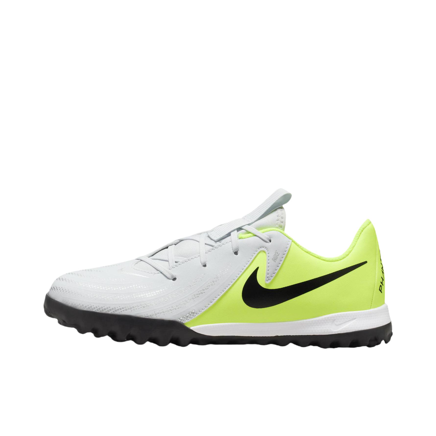 推荐商品：Nike Phantom GX II Academy TF 中端 胶质碎钉 人造草地 防滑耐磨 足球鞋 大童/金属银/荧光黄/黑色
