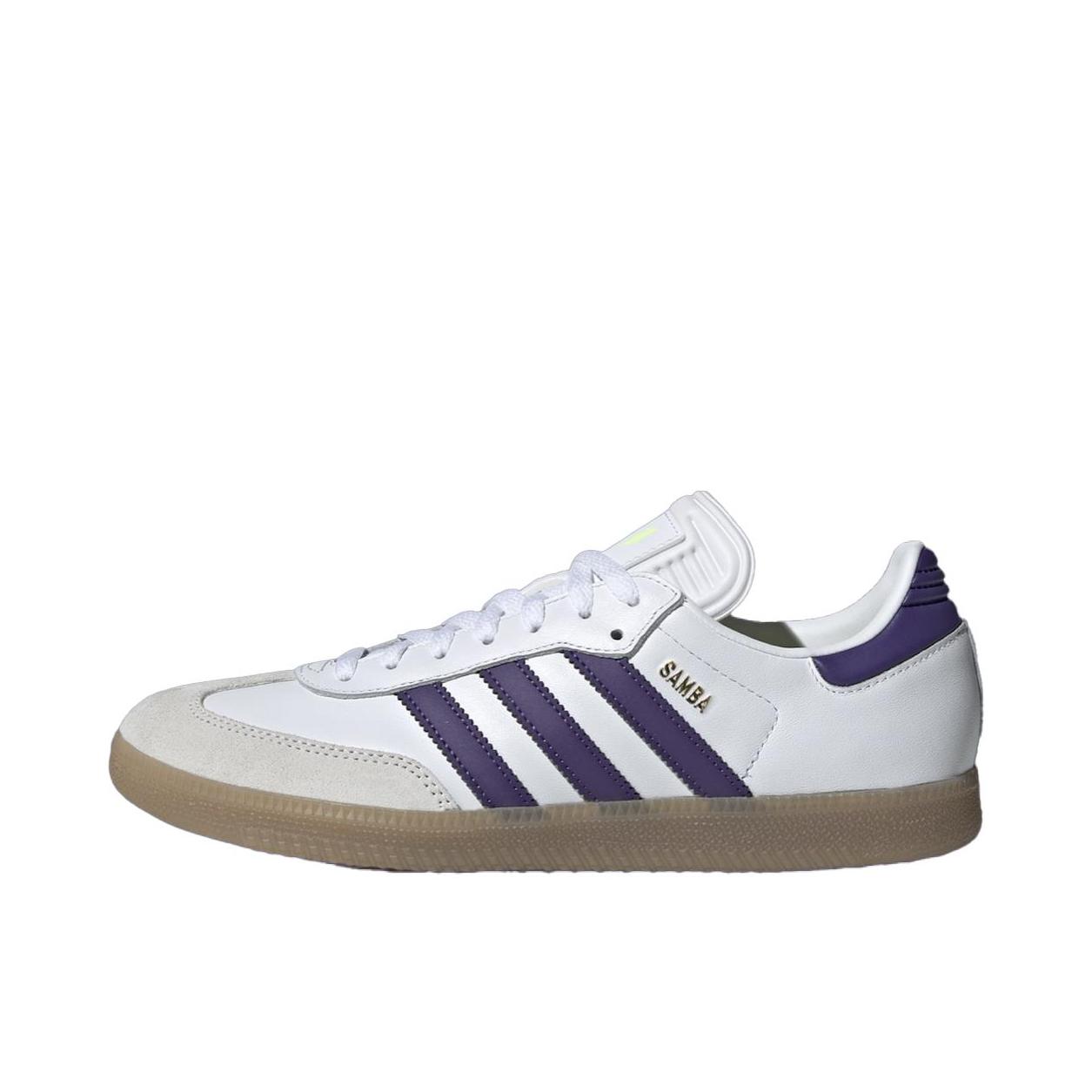 推荐商品：adidas Originals Samba OG T头鞋 板鞋 经典复古舒适百搭耐磨合成革圆头薄底贴合 Messi联名/白色/紫色