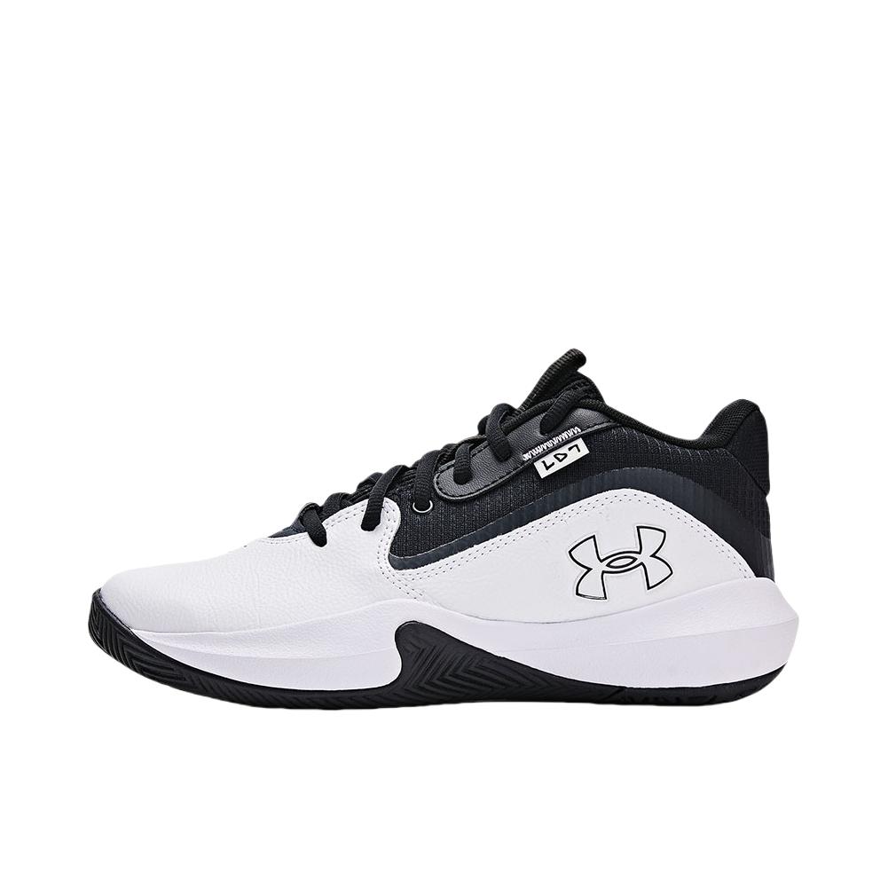 推荐商品：Under Armour/安德玛 Lockdown 7 网布透气 防滑耐磨 舒适百搭 篮球鞋 大童/白色/黑色