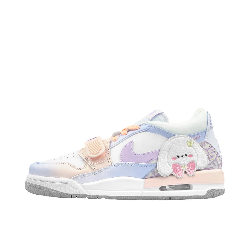 推荐商品：【定制球鞋】Air Jordan Legacy 312 运动休闲鞋 减震透气轻便耐磨增高防水支撑防滑复古美式经典做旧 GS/出逃日记/粉紫兔子
