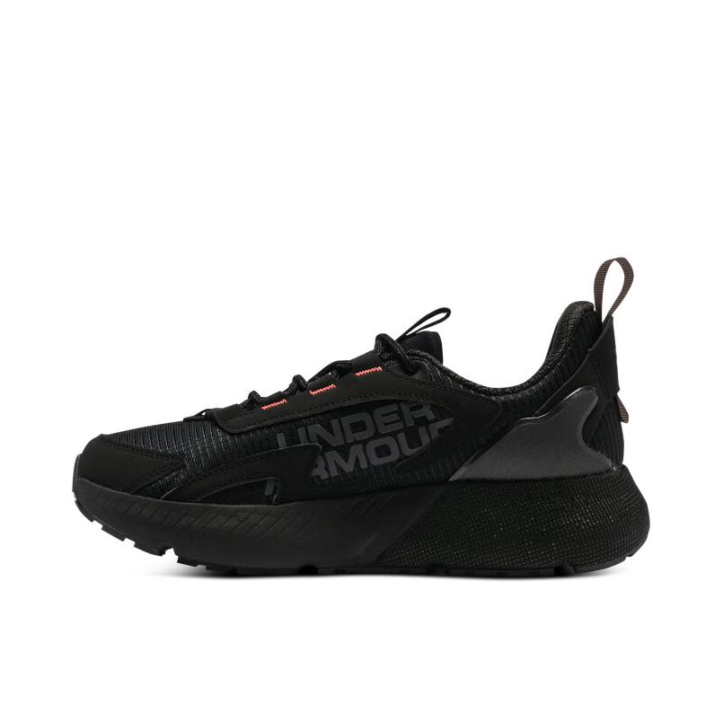 推荐商品：Under Armour/安德玛 HOVR Mega 2 MVMNT 防滑耐磨 缓震回弹 舒适透气 合成革 织物圆头 潮流百搭 增高 运动休闲鞋 黑色