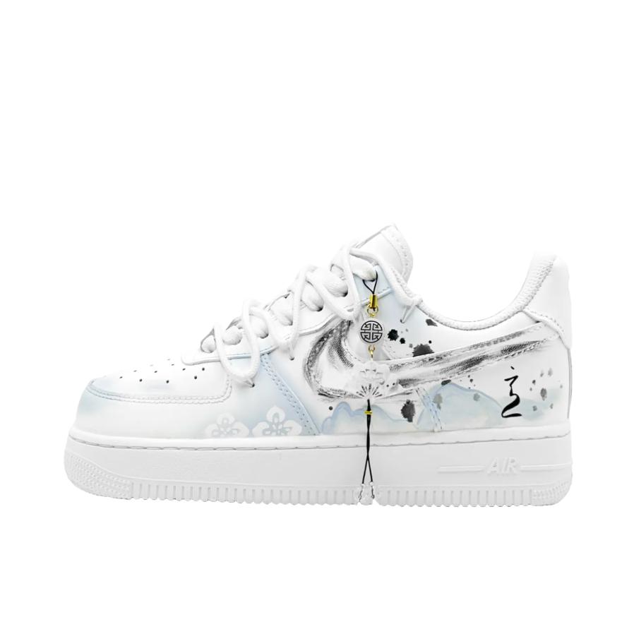 推荐商品：【定制款】 Nike Air Force 1 板鞋 防滑减震耐磨低帮增高 新中式山水