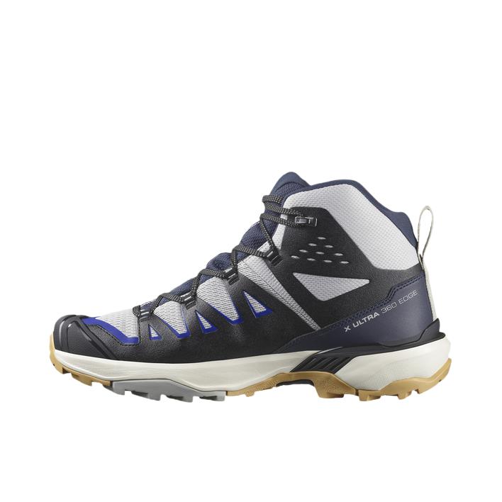 推荐商品：Salomon/萨洛蒙 X Ultra 360 Edge 缓震耐磨 防水 圆头 稳定支撑 登山 户外鞋 徒步鞋 男款/高帮/罗兰/灰色