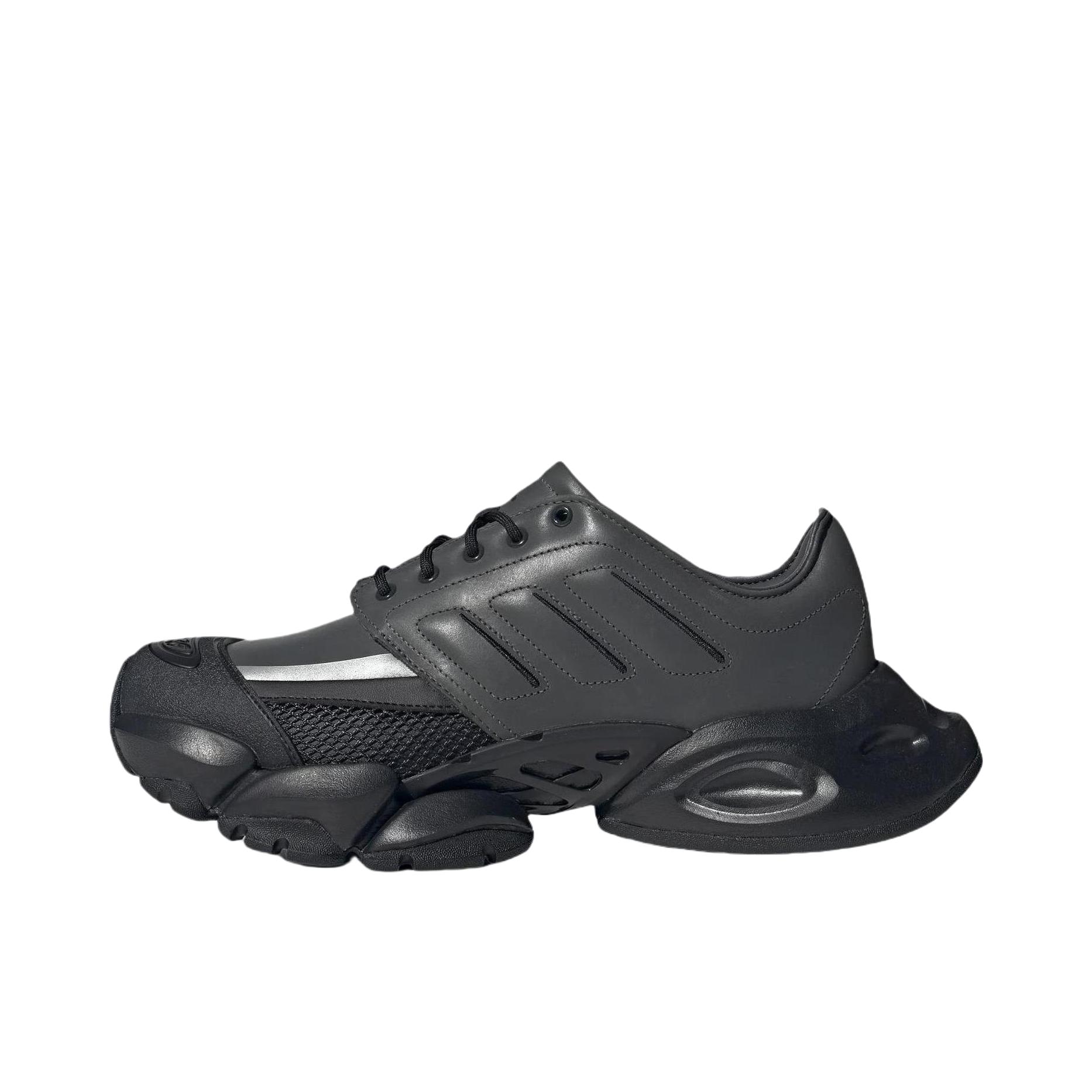 推荐商品：adidas XLG RUNNER HYBRI 跑鞋 厚底增高防滑耐磨系带休闲运动训练 深灰色/一号黑/金属银