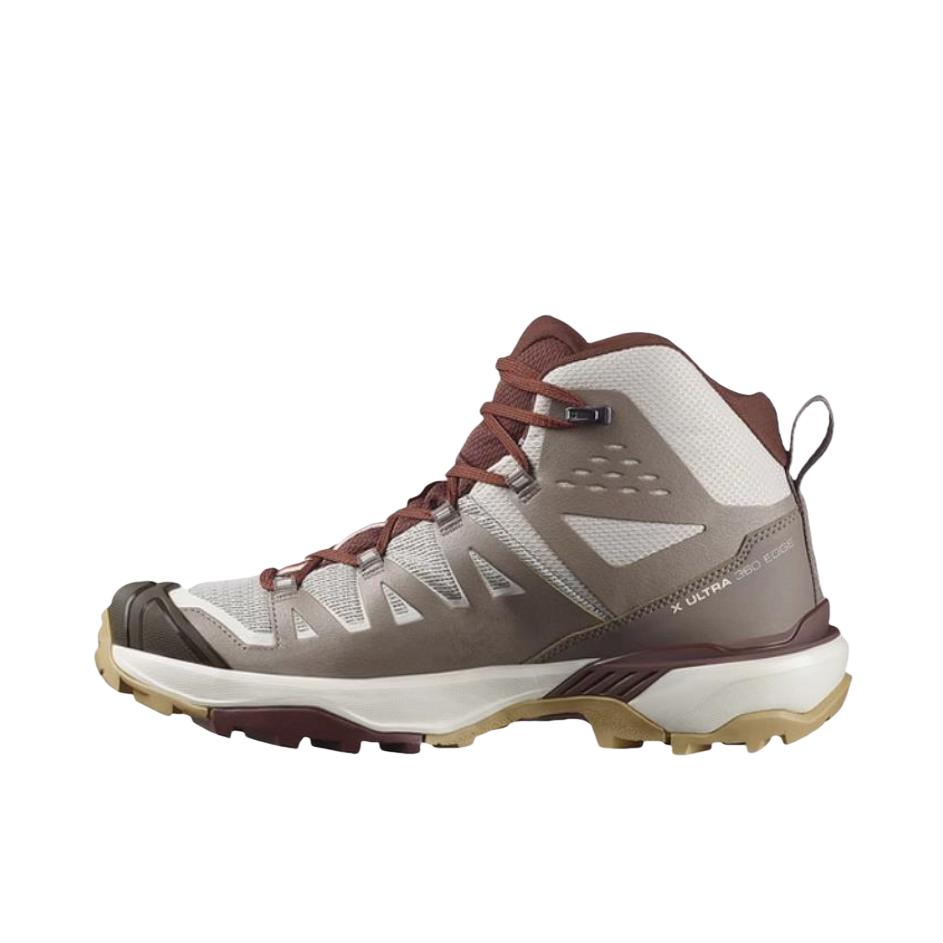 推荐商品：Salomon/萨洛蒙 X Ultra 360 Edge 缓震耐磨 防水 圆头 稳定支撑 登山 户外鞋 徒步鞋 高帮/银色/灰云