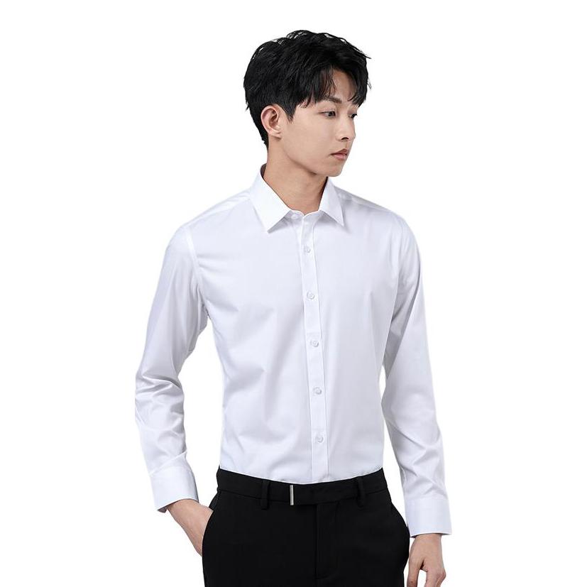 推荐商品：Antioffice  透气耐磨面试新郎极简风婚礼都市青年白领弹性内搭速干衬衫 ABLWDC301 白