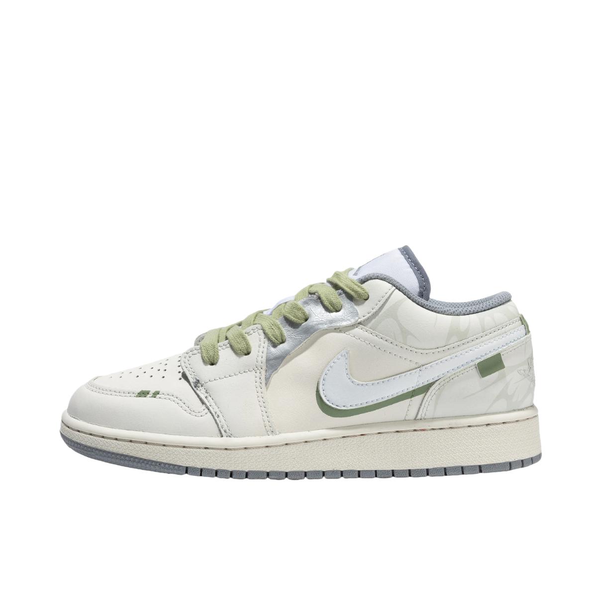 推荐商品：【定制球鞋】Air Jordan 1 减震 耐磨 透气 平跟 复古 潮流 简约 包裹性 防滑 轻便 支撑 增高 板鞋 GS/绿影仙踪