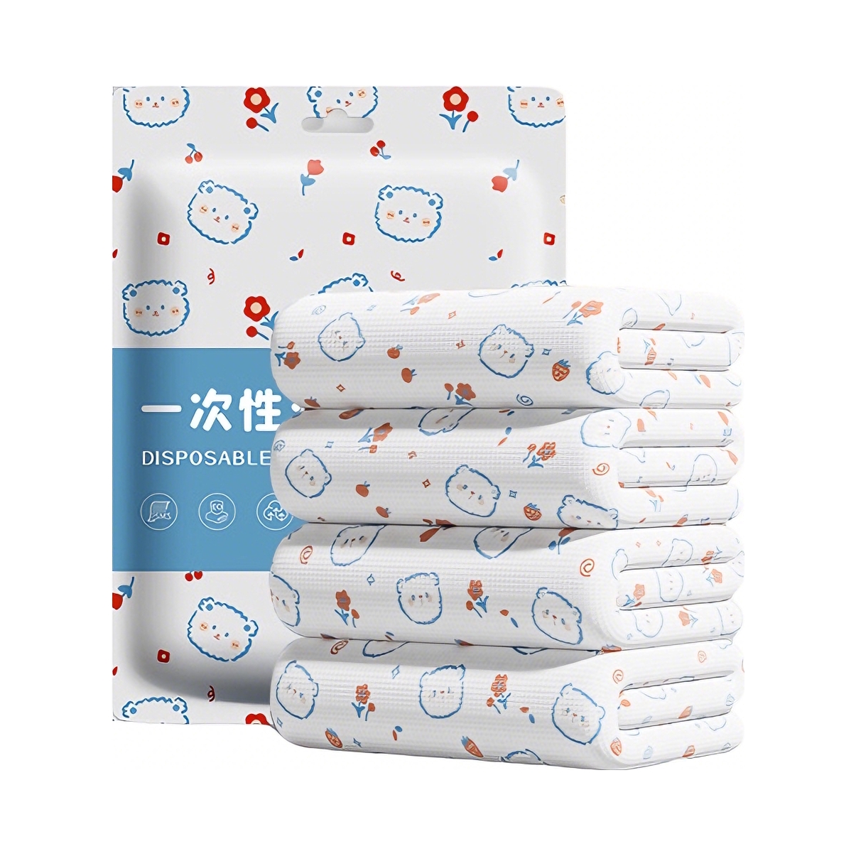 推荐商品：领屋 YCXYJ-001 植物纤维 加厚99% 一次性印花浴巾 出差旅行