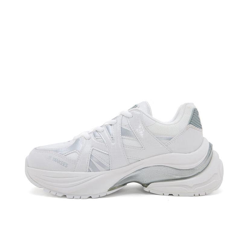 推荐商品：【纽约洋基队同款】 MLB RNPDL 跑鞋 情侣运动厚底增高防滑缓震轻便 纽约洋基队/米色/白色