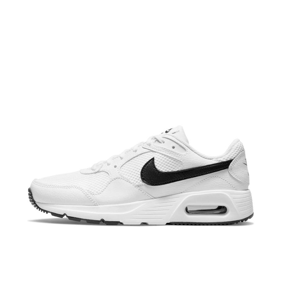 推荐商品：Nike Air Max SC 防滑耐磨 舒适缓震 网布透气 织物 气垫 减震 复古 合成革 耐穿 运动休闲鞋  White/Black 白色/黑色